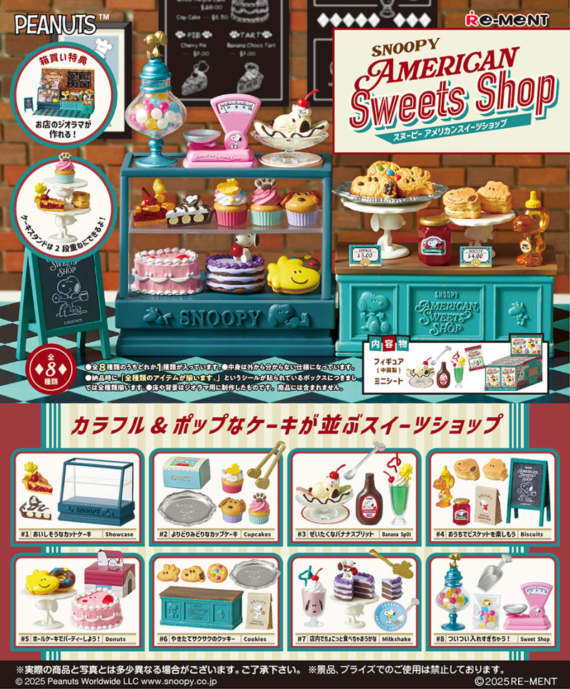 Snoopy American Sweets Shop (1 Random Box) (Re-ment Blind Box)