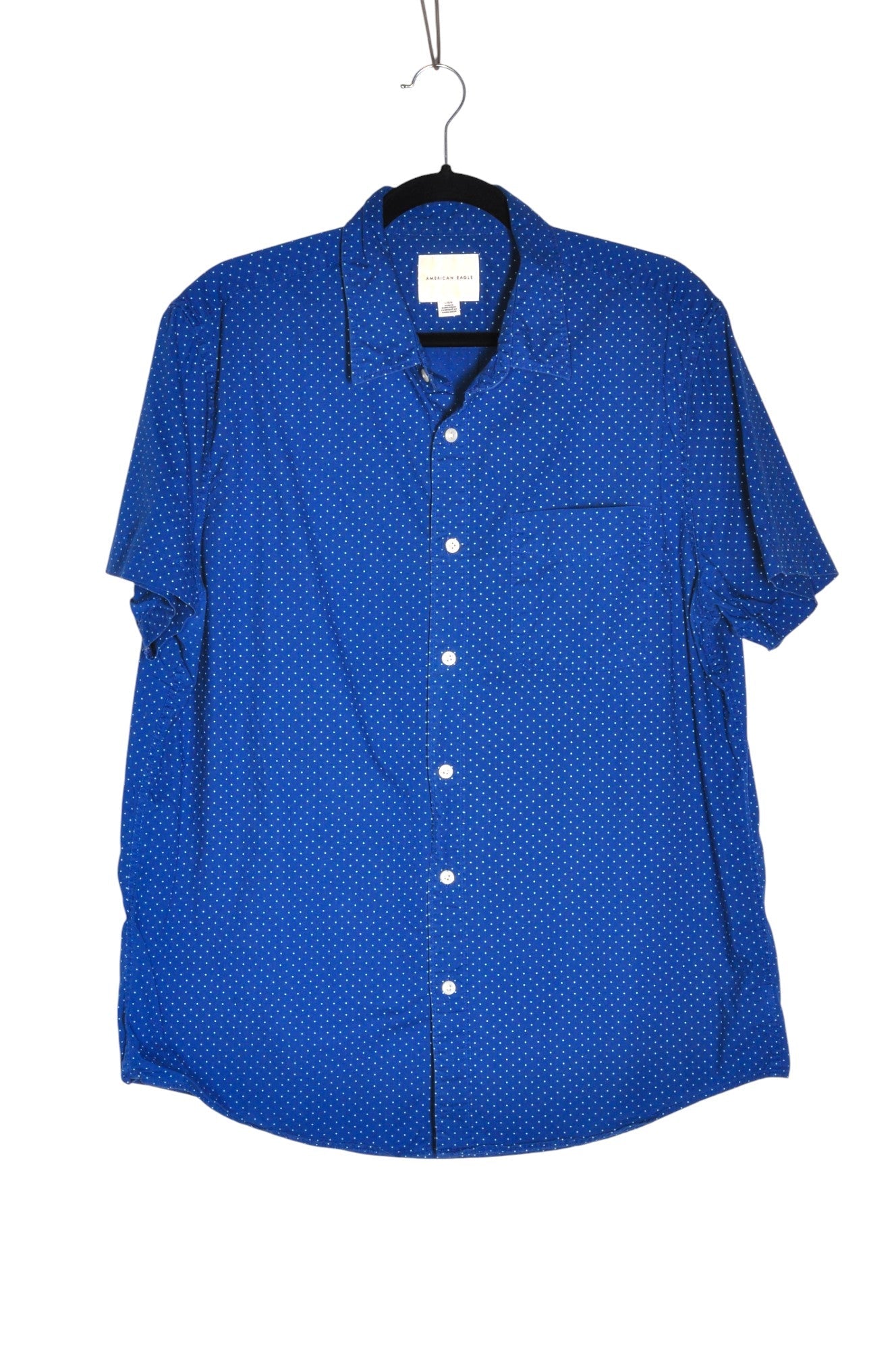AMERICAN EAGLE Men Button Down Tops Regular fit in Blue - L