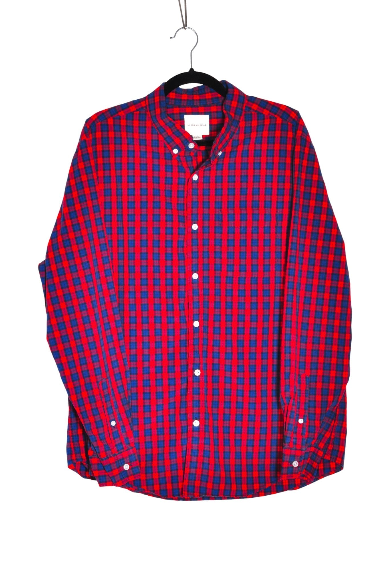 AMERICAN EAGLE Men Button Down Tops Regular fit in Red - XL