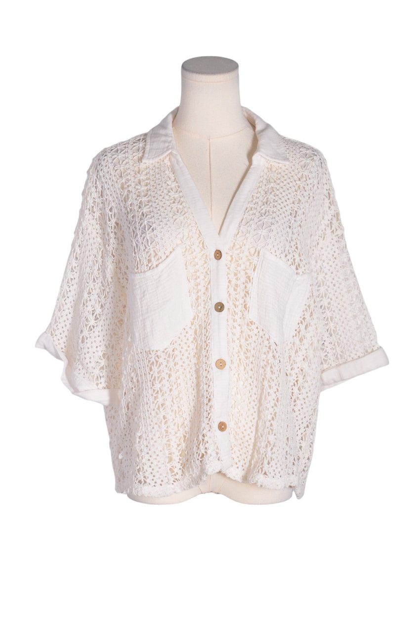 FASHION NOVA Women Button Down Tops Regular fit in White - 2XL