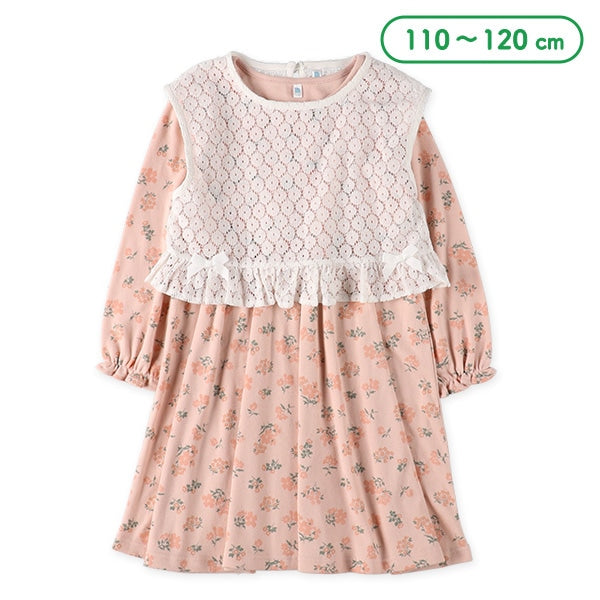 西松屋 ELFINDOLL レースベスト付き花柄ワンピース正規品