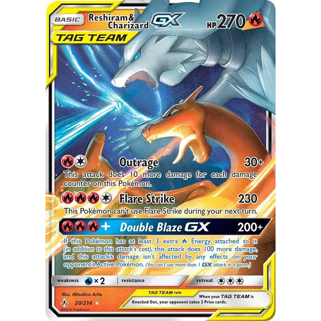 Reshiram & Charizard GX (20/214) (SM10)