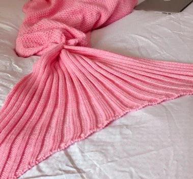 Hot Mermaid Blanket Handmade Knitted Sleeping Wrap TV Sofa Mermaid Tail Blanket Kids AdultBaby Crocheted Bag Bedding Throws Bag