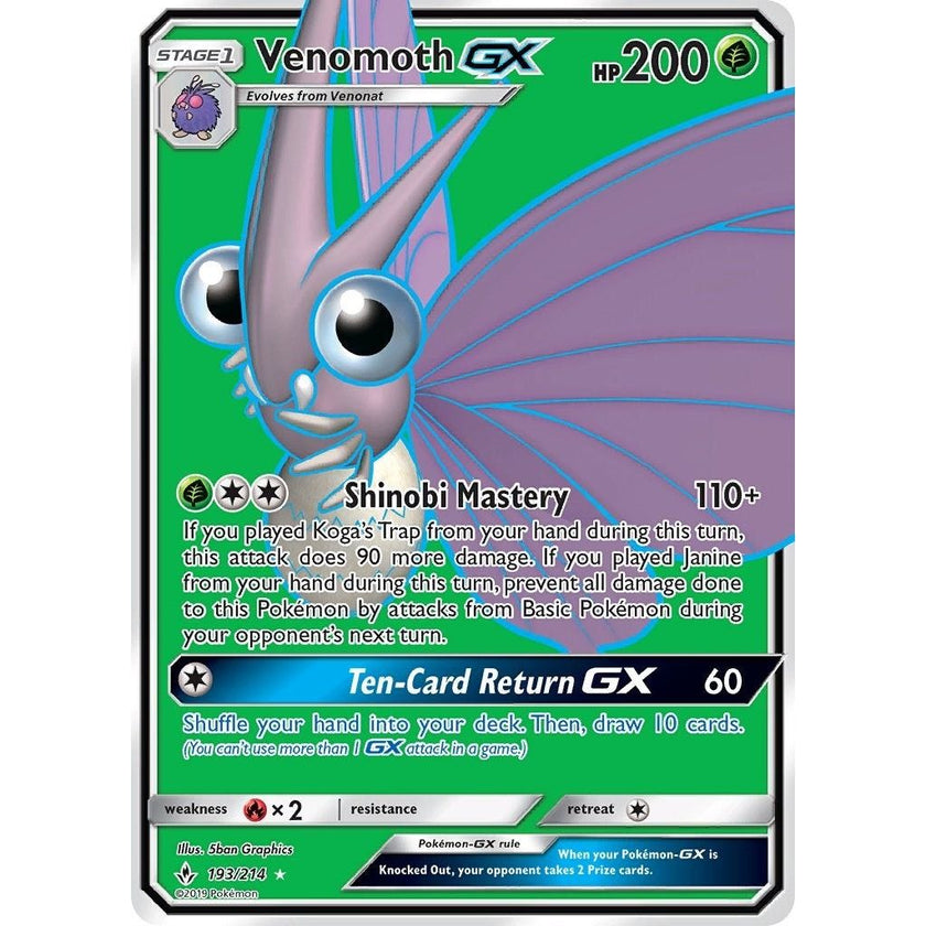 Venomoth GX (Full Art) (193/214) (SM10)