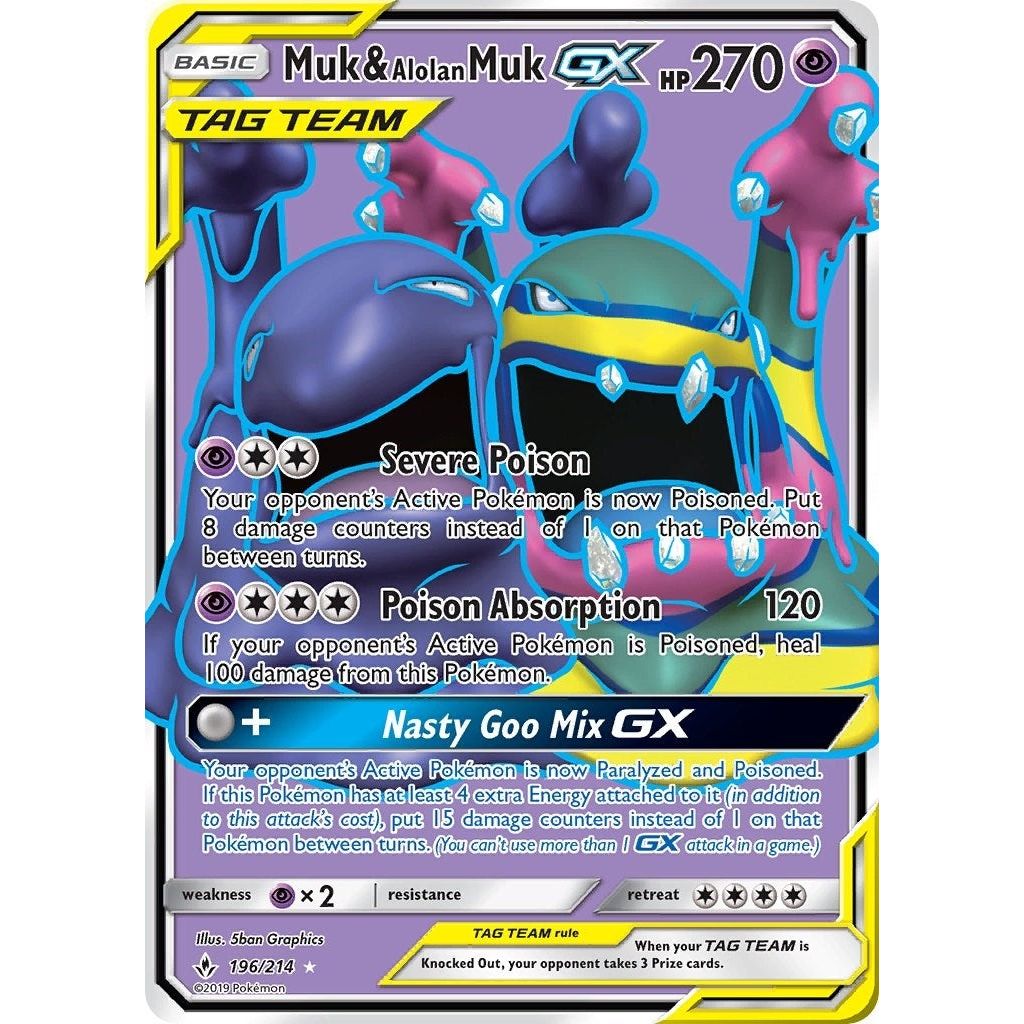 Muk & Alolan Muk GX (196) (Full Art) (196/214) (SM10)
