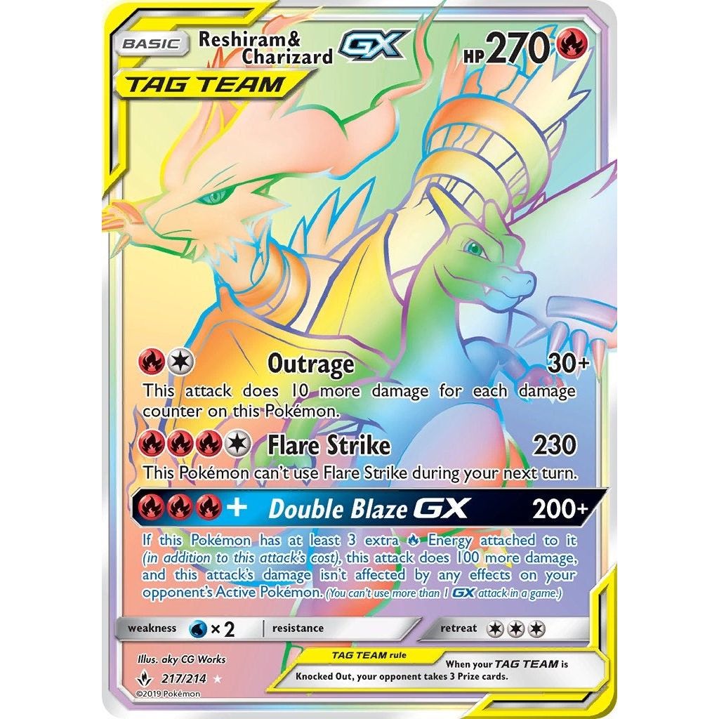 Reshiram & Charizard GX (Secret) (217/214) (SM10)