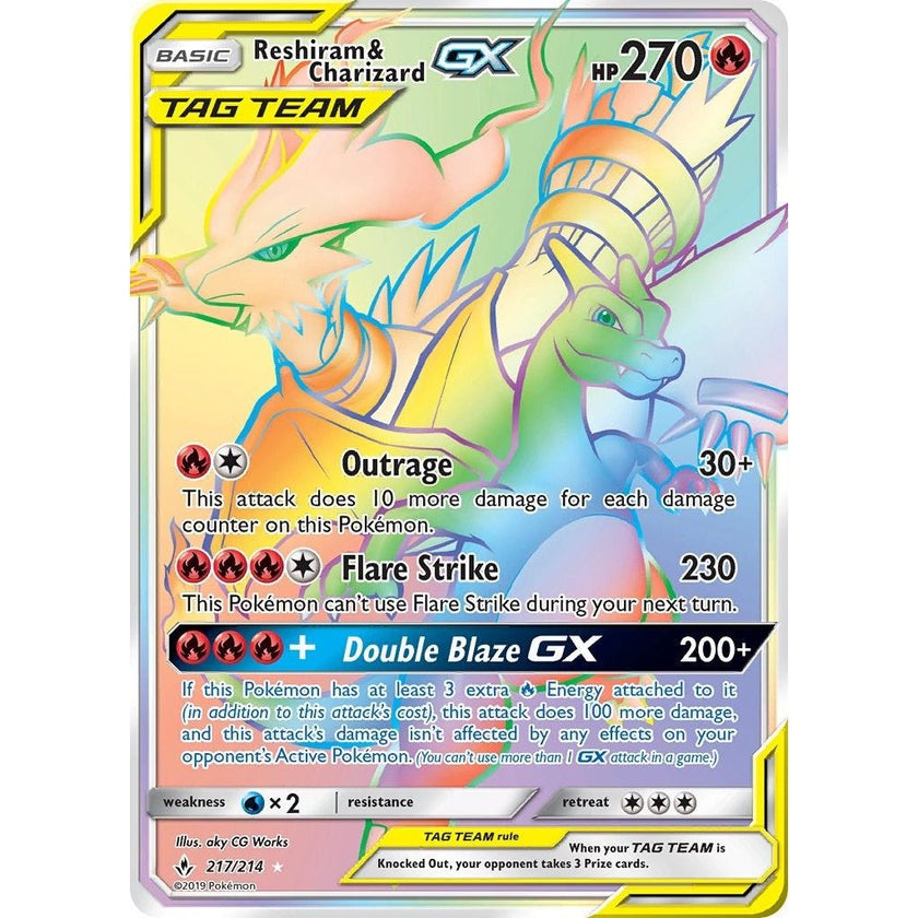 Reshiram & Charizard GX (Secret) (217/214) (SM10)
