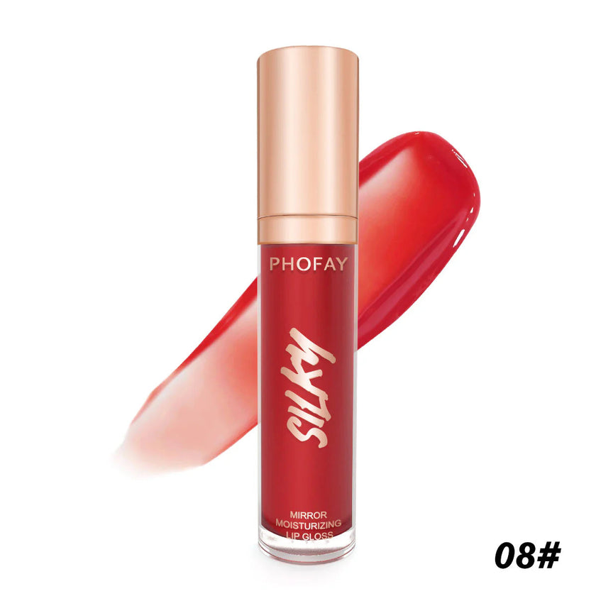 PHOFAY Mirror Moisturizing Lip Gloss – Non-Sticky, High-Shine, 8 Colours