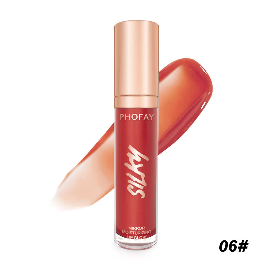 PHOFAY Mirror Moisturizing Lip Gloss – Non-Sticky, High-Shine, 8 Colours