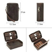 Portable Horse Leather Double Zipper Storage Cigar Travel Humidor Bag