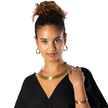 Multi Strand Wire Metal Collar Necklace - Gold Colour