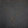 Triple Pearl Loop Necklace In Gold Plate
