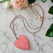 Tinted Wood Heart Necklace