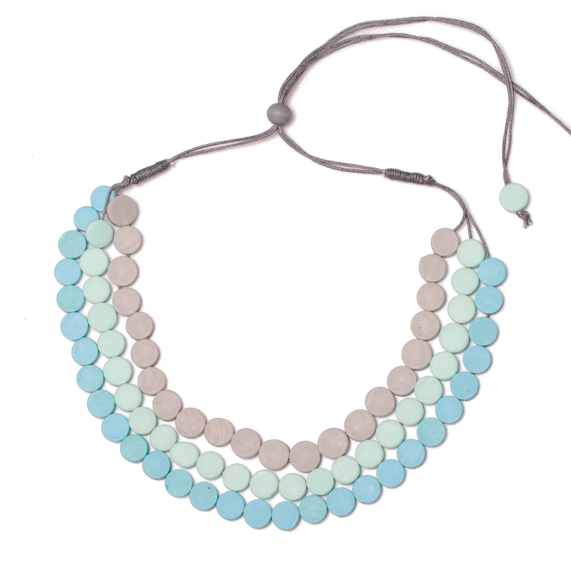 Triple Strand Resin Disc Necklace