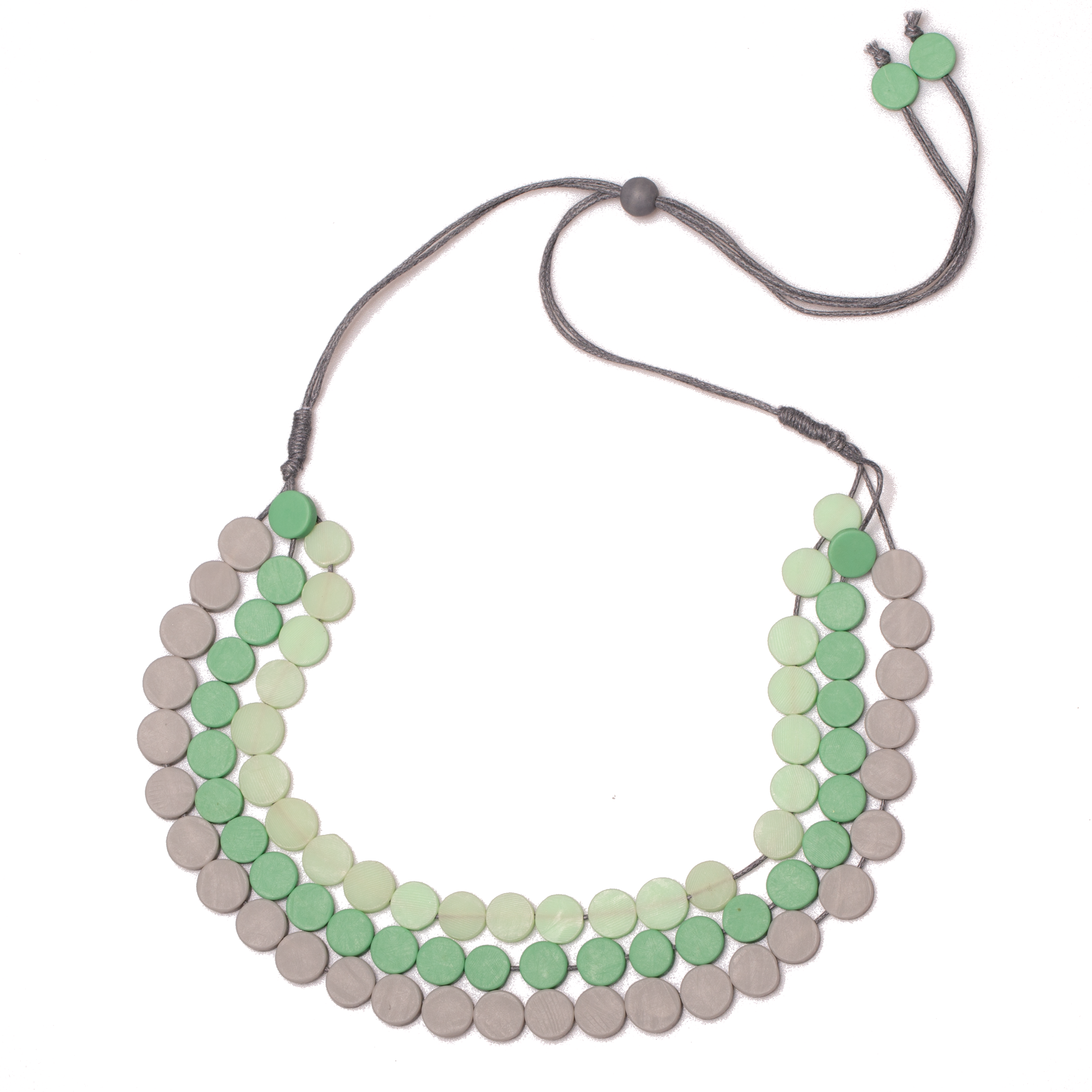 Triple Strand Resin Disc Necklace