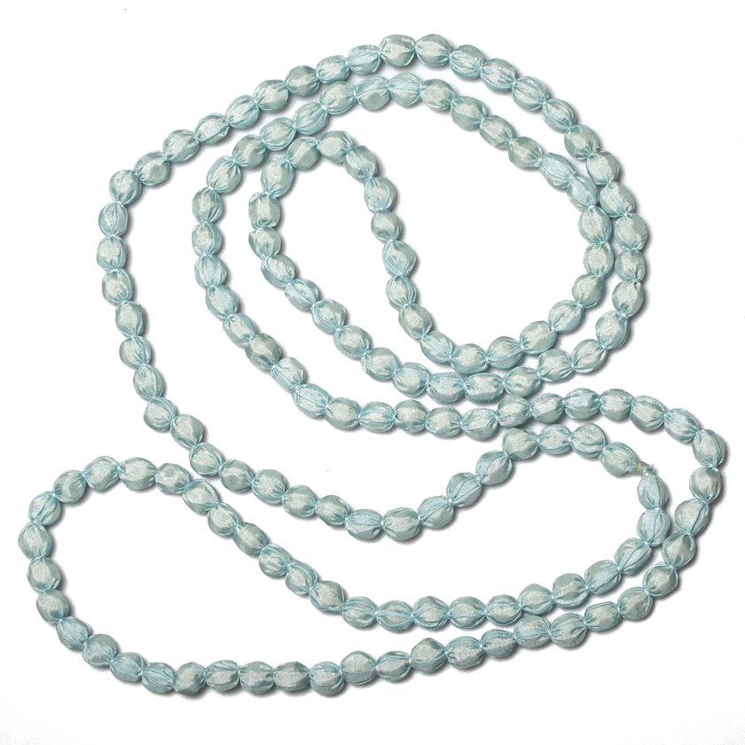 Extra Long Fabric Ball Necklace
