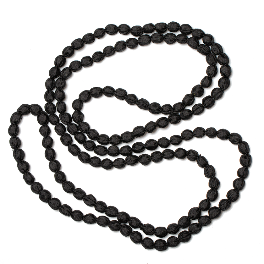 Extra Long Fabric Ball Necklace