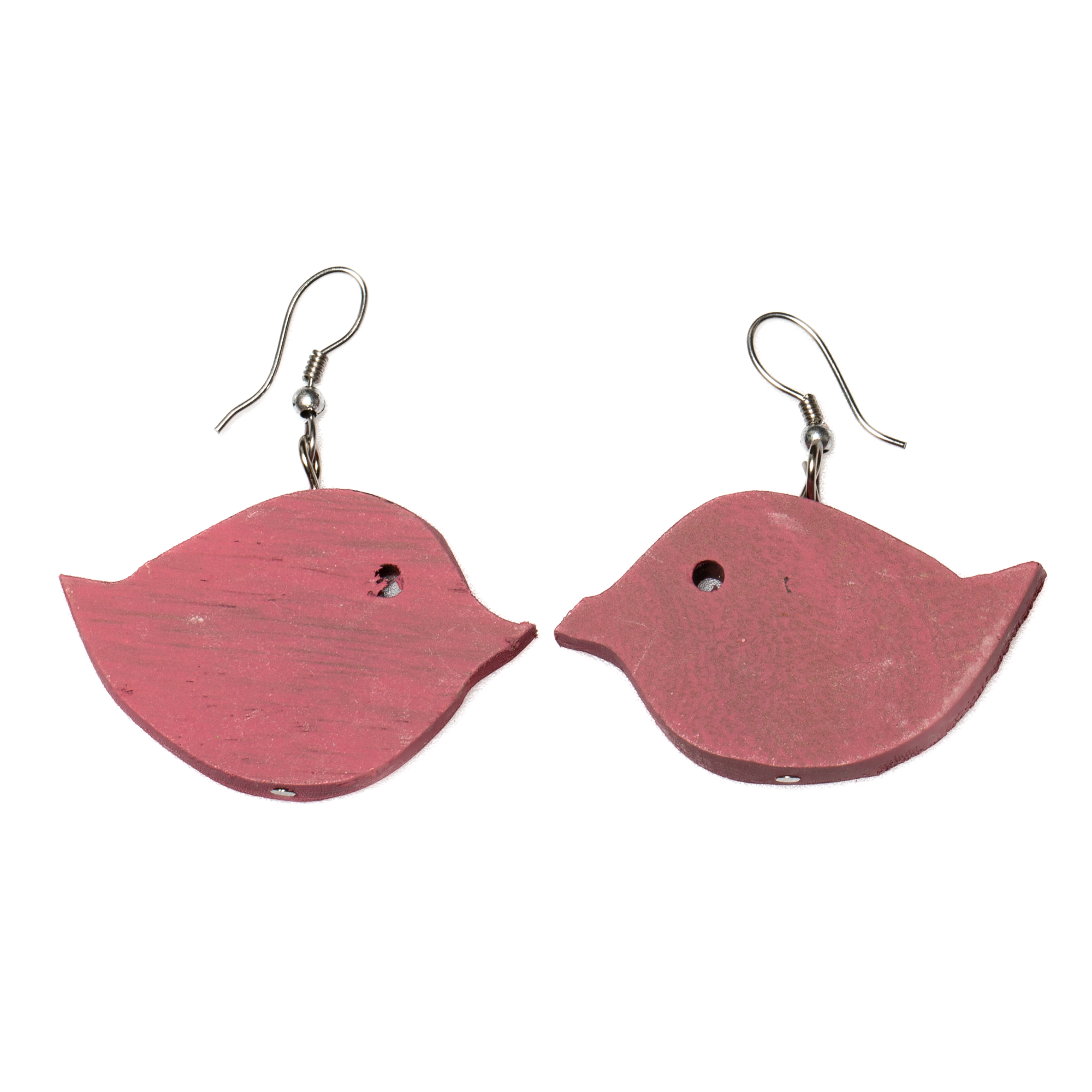 Wooden Bird Earring