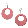 Round Wooden Hoop Earring
