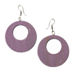 Round Wooden Hoop Earring