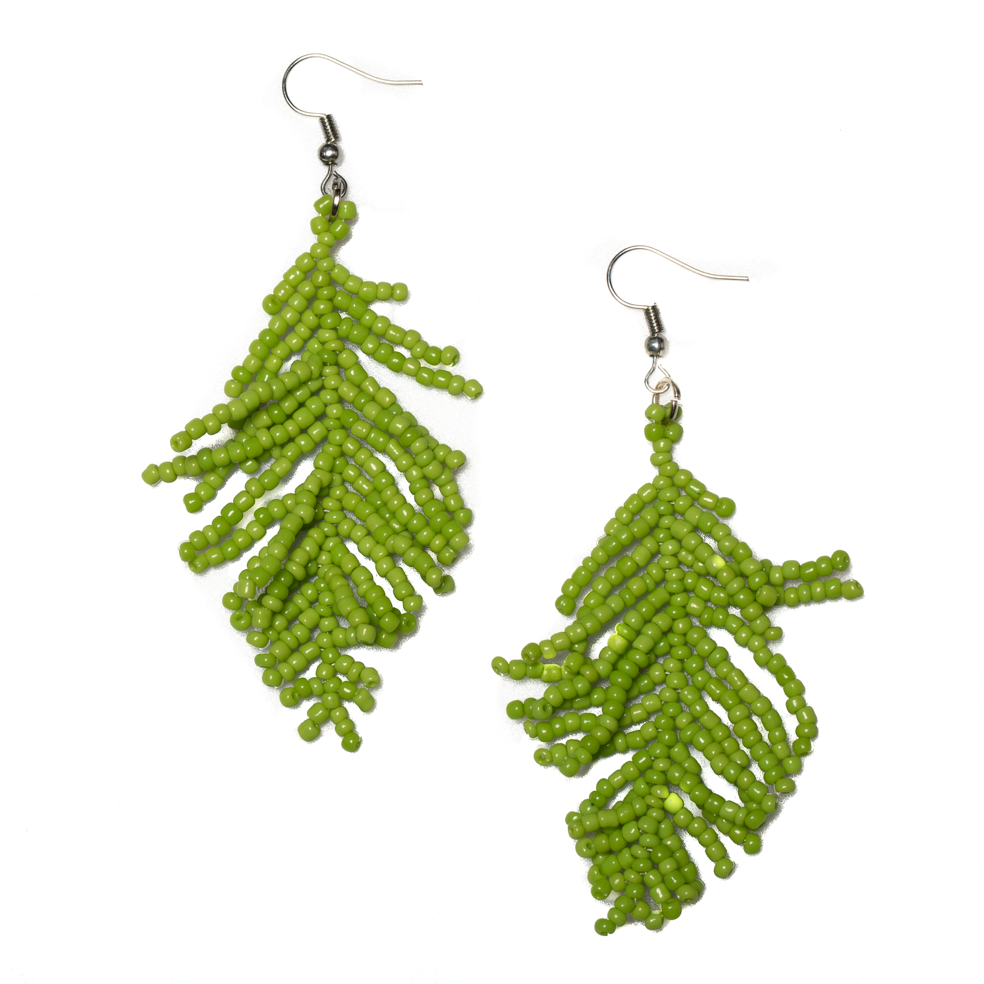 Beaded Leaf Earring