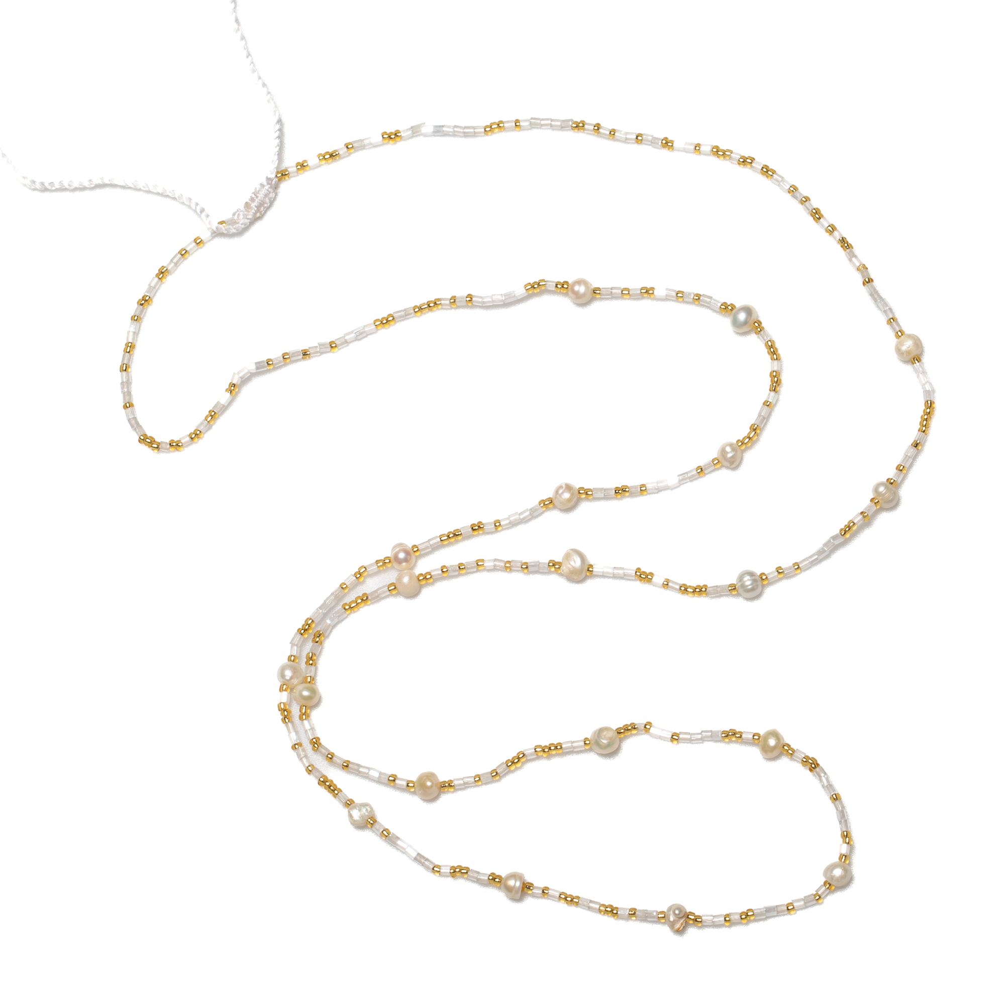 Long Pearl & Bead Necklace