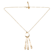 Beaten Triple Tear Drop Necklace - Gold Plate
