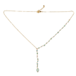 Amazonite & Glass Bead Delicate Drop Necklace In Gold Plate