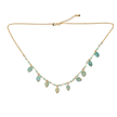 Amazonite & Glass Bead Droplet Necklace In Gold Plate