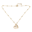 Stacked Heart Necklace In Gold Plate