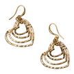 Stacked Open Heart Earring In Gold Plate