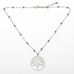 Tree Of Life Pendant On Ball Chain - Silver Plate