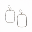 Hammered Rectangular Earrings - Silver Plate