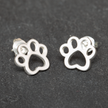 Paw Stud Earring - Silver Plate