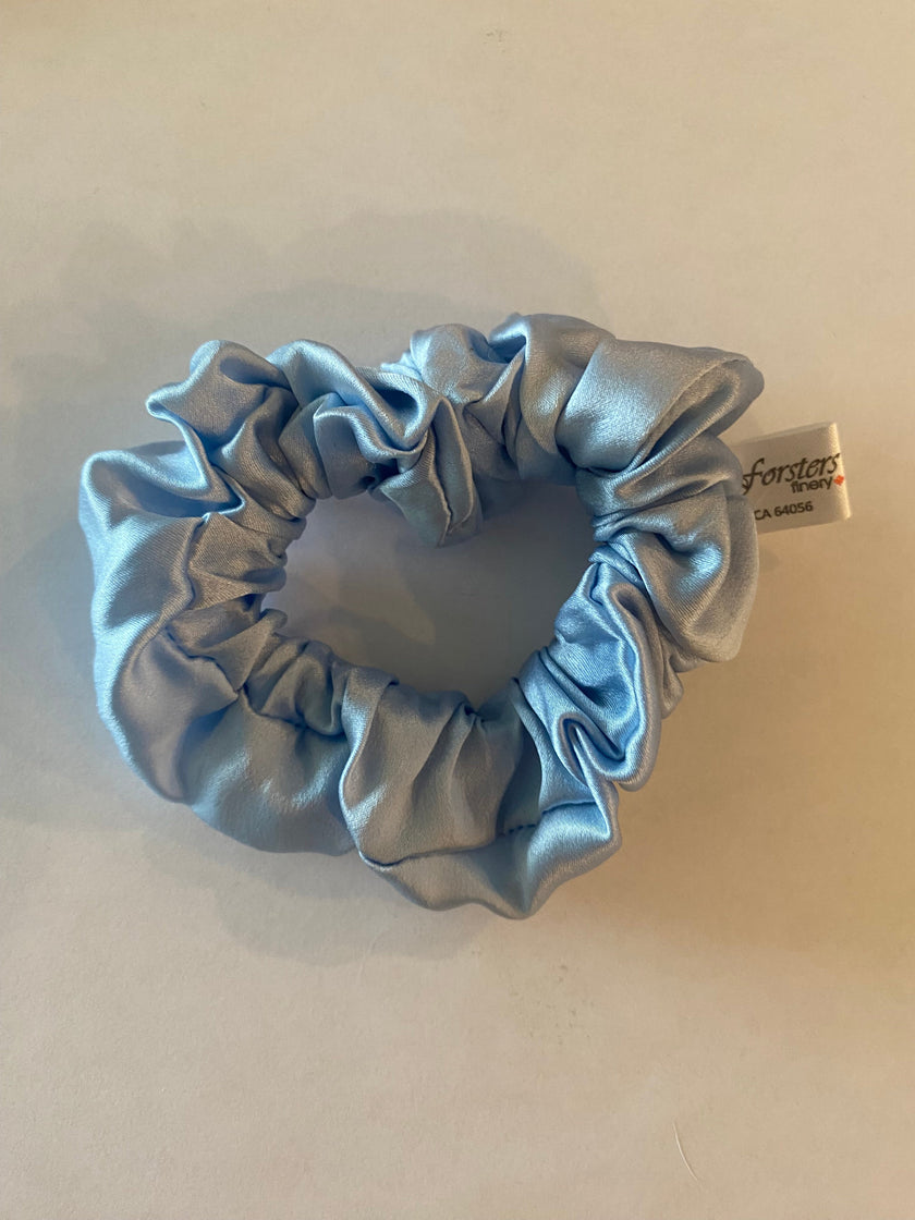 Silk Hair Scrunchie Light Blue