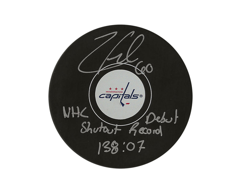 Zach Fucale Autographed Washington Capitals Autograph Model Puck Inscribed 