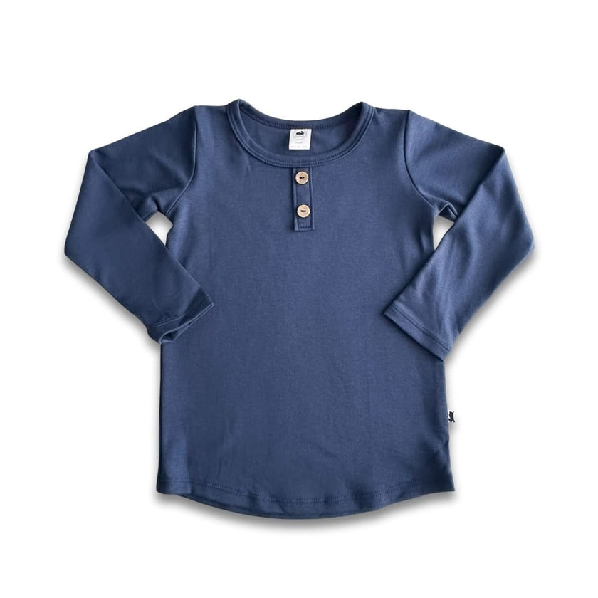 Kids' Bamboo Henley Long-Sleeve Shirt | White