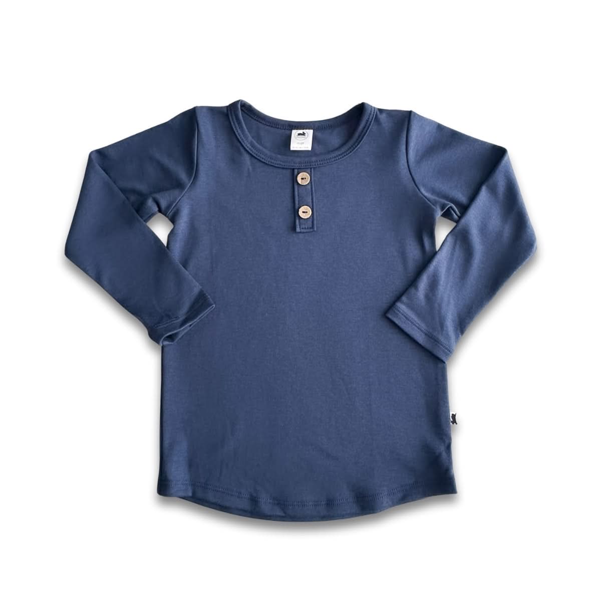 Kids' Bamboo Henley Long-Sleeve Shirt | Navy