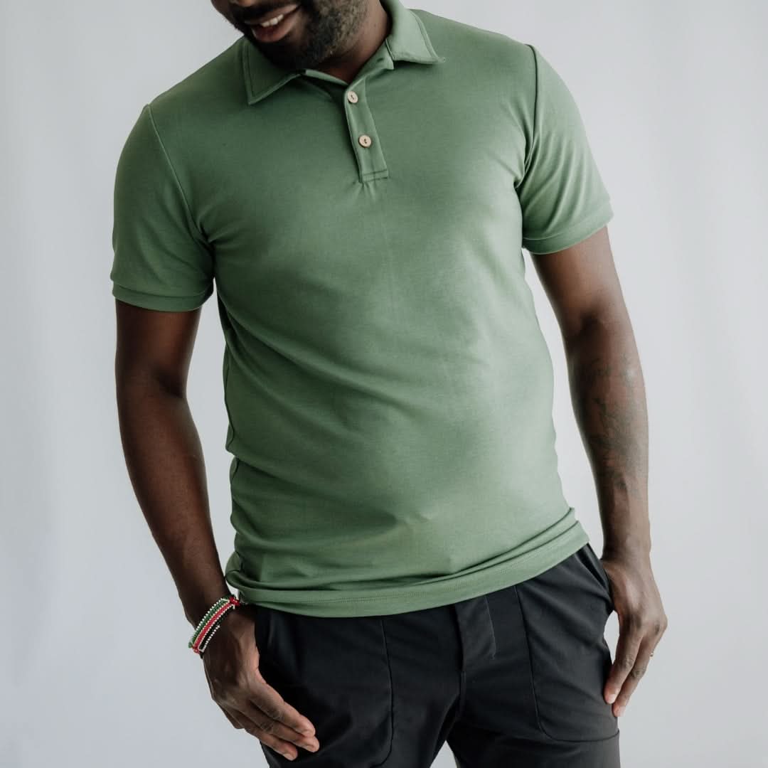 Men's Bamboo Polo Shirt | Black Bison Plaid