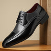 Men's Color Block Business Leather Shoes – Non-Slip Breathable PU, Sizes 39–48 | Canada USA