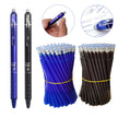 Falix Friction Erasable Push Gel Pen 0.5mm – Black & Blue, Single or 6-Pack