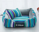 Space Stripe Pet House – Cozy Dog & Cat Bed with Pillow Option | S, M, L