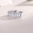Moissanite Ring – Platinum-Plated 925 Silver | Sizes 5–9 | GRA Certified