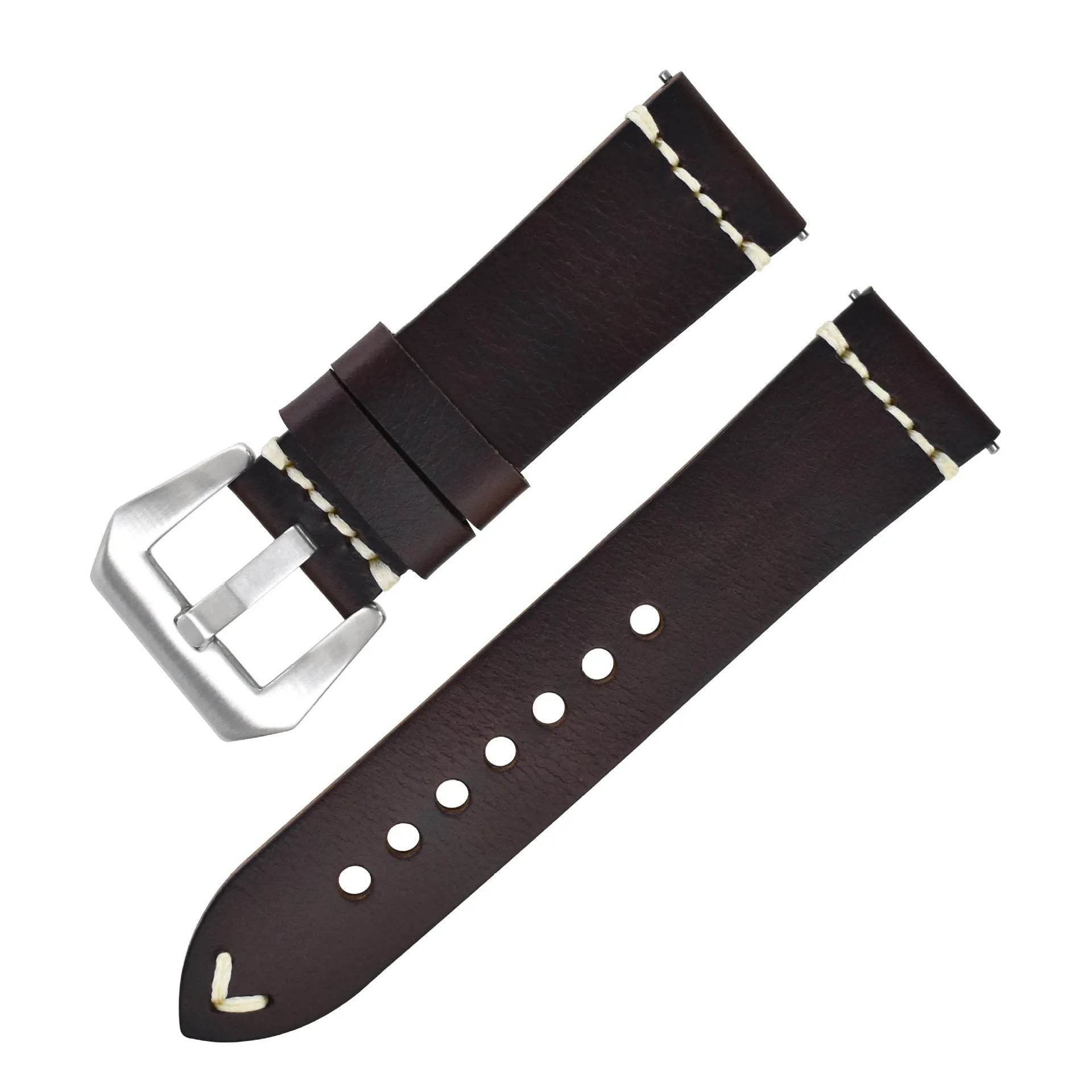 Discoloring Oil Wax Top Layer Cowhide Watch Strap