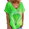 Graffiti Heart Print Loose Casual Short Sleeve T-Shirt