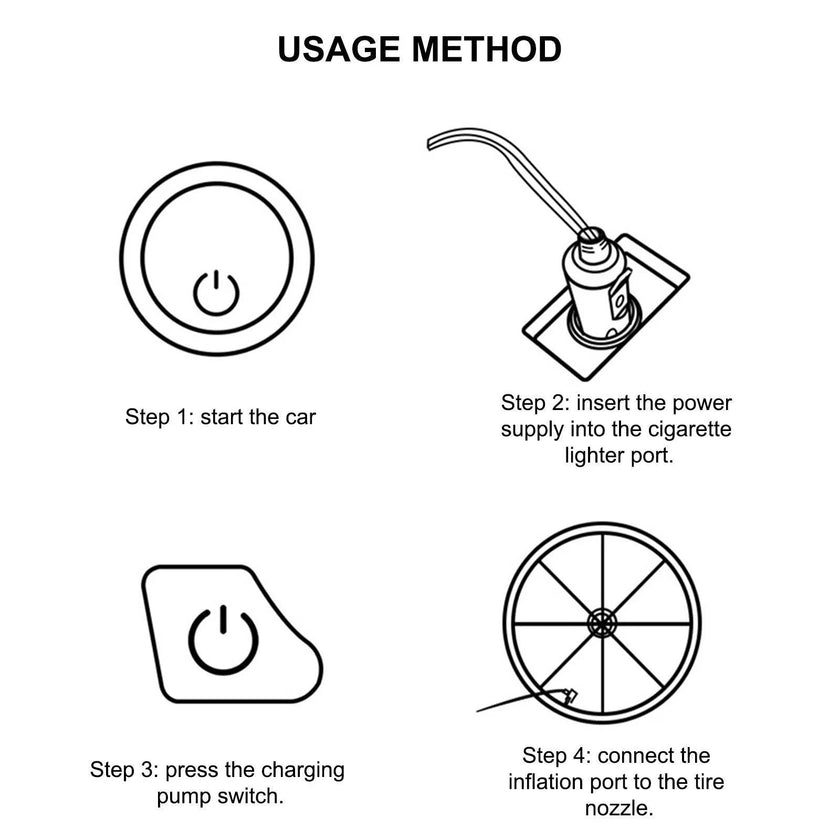 Portable High Power Metal Double Cylinder Car Tire Air compressor