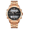 Multifunctional Men's Steel Strap Watch Double Display Sports