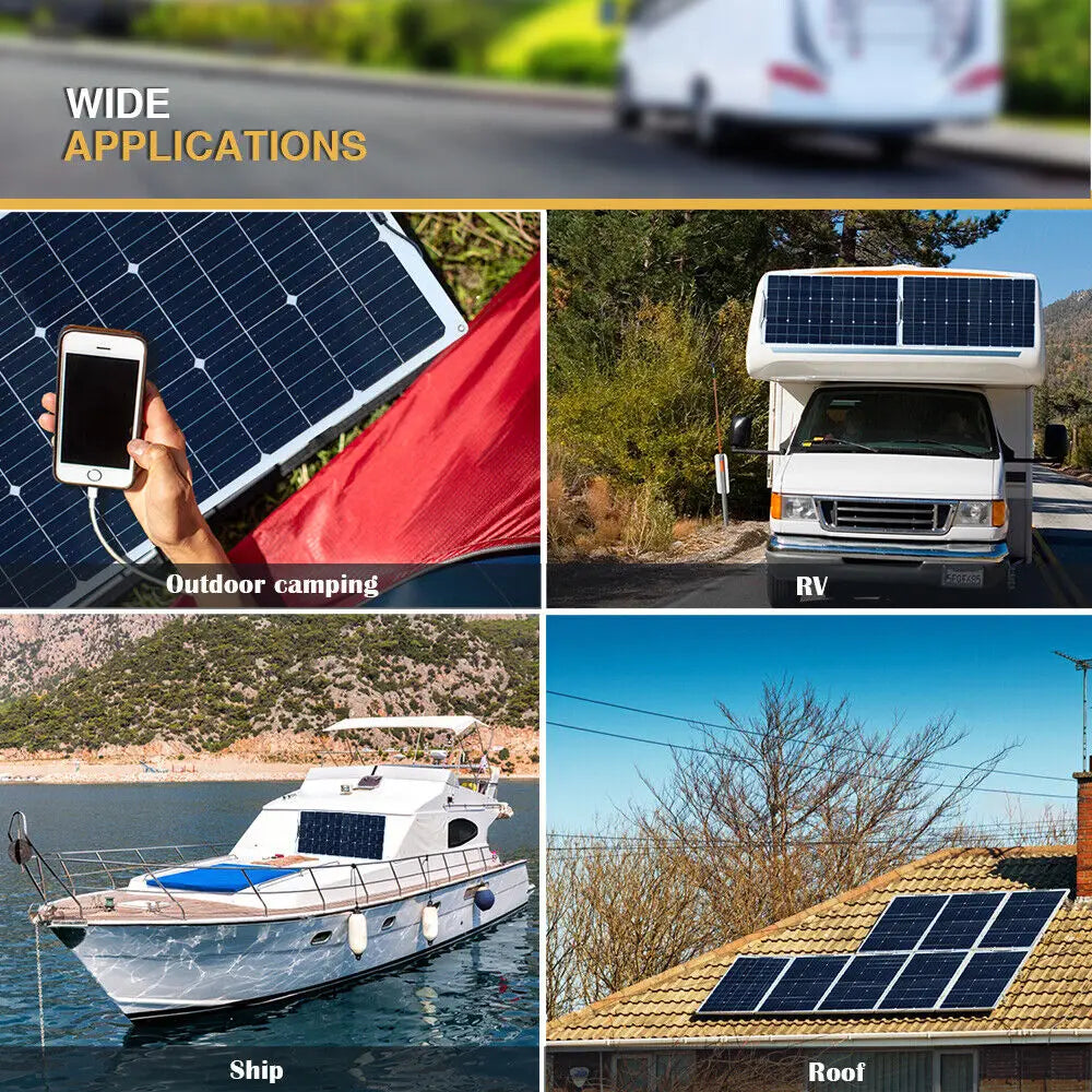 18v Flexible solar panels 50/ 100/ 120w solar - 12v battery charger waterproof