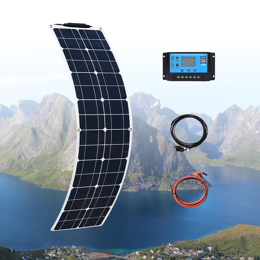 18v Flexible solar panels 50/ 100/ 120w solar - 12v battery charger waterproof