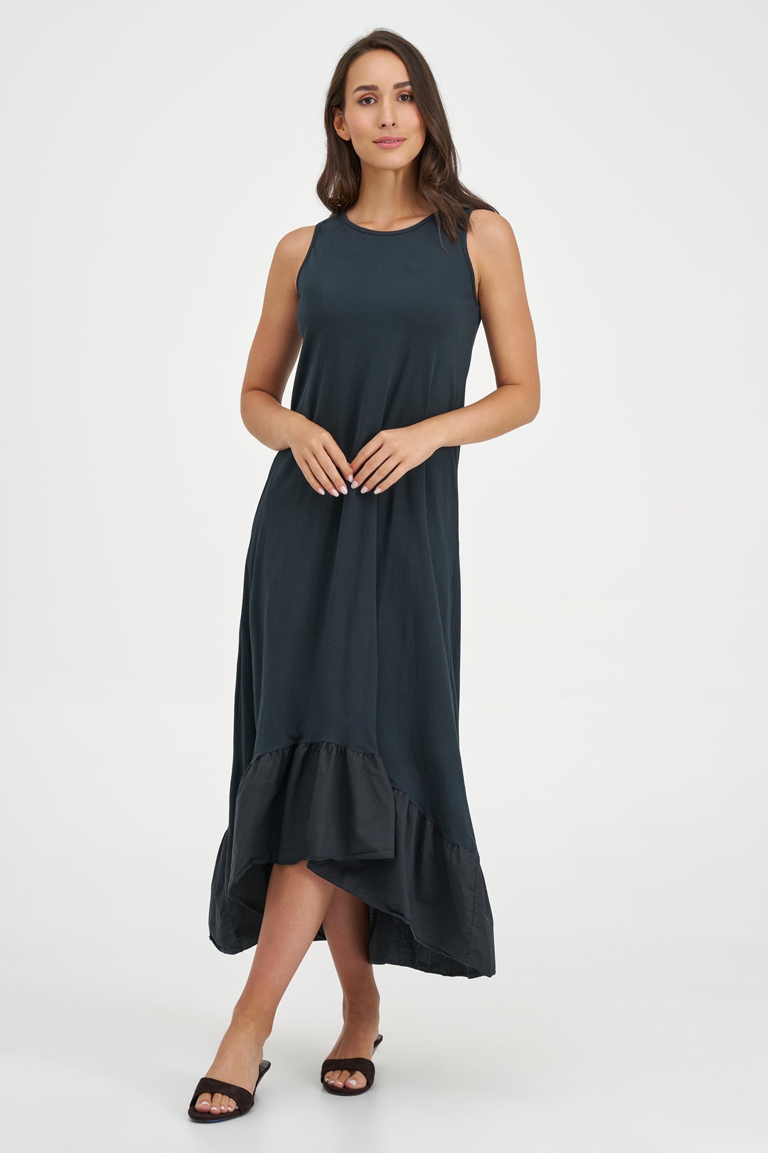 Women's Knit Woven Combo Dress